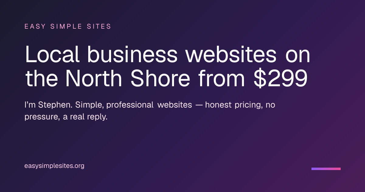 Easy Simple Sites | North Shore MA Local Business Websites from $299